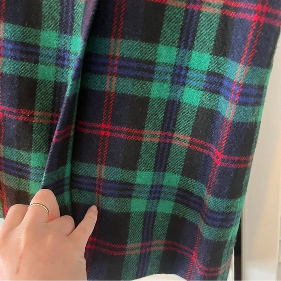 Talbots Festive Plaid Green, Red, and Blue Faux Wrap Skirt Size 16 Petite - Picture 5 of 10